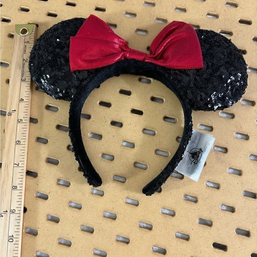 Disney Parks sequin Classic Bow Minnie Mouse sets of 2 Hair HeadBands‎